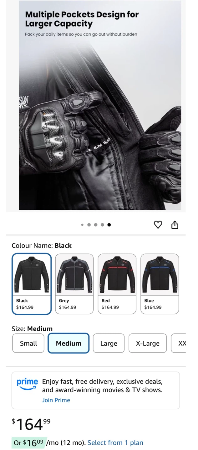 ILM Motorcycle Riding Jacket - Black - Medium - photo 4