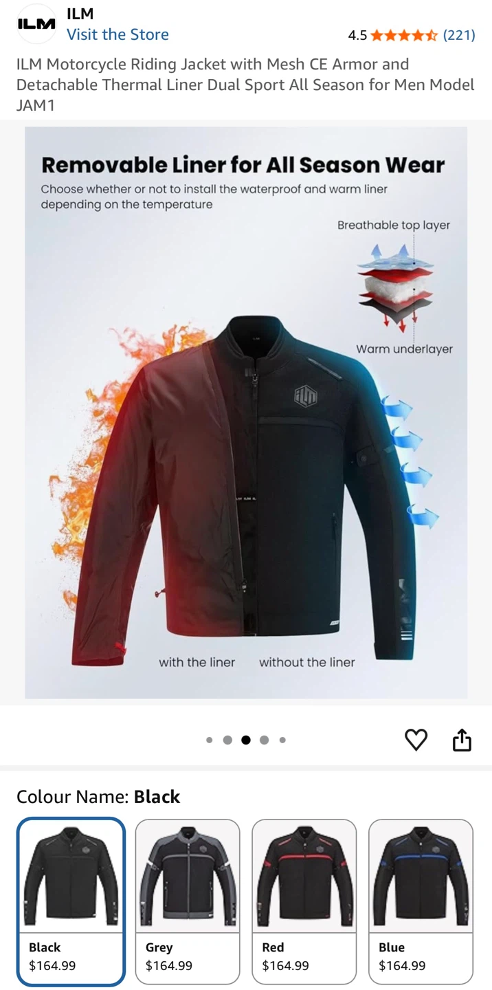 ILM Motorcycle Riding Jacket - Black - Medium - photo 2