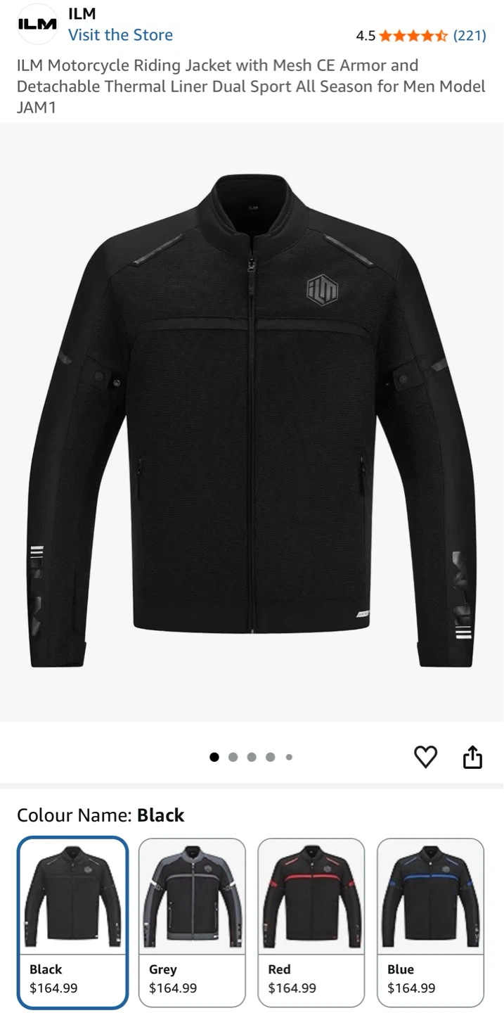 ILM Motorcycle Riding Jacket - Black - Medium - photo 3