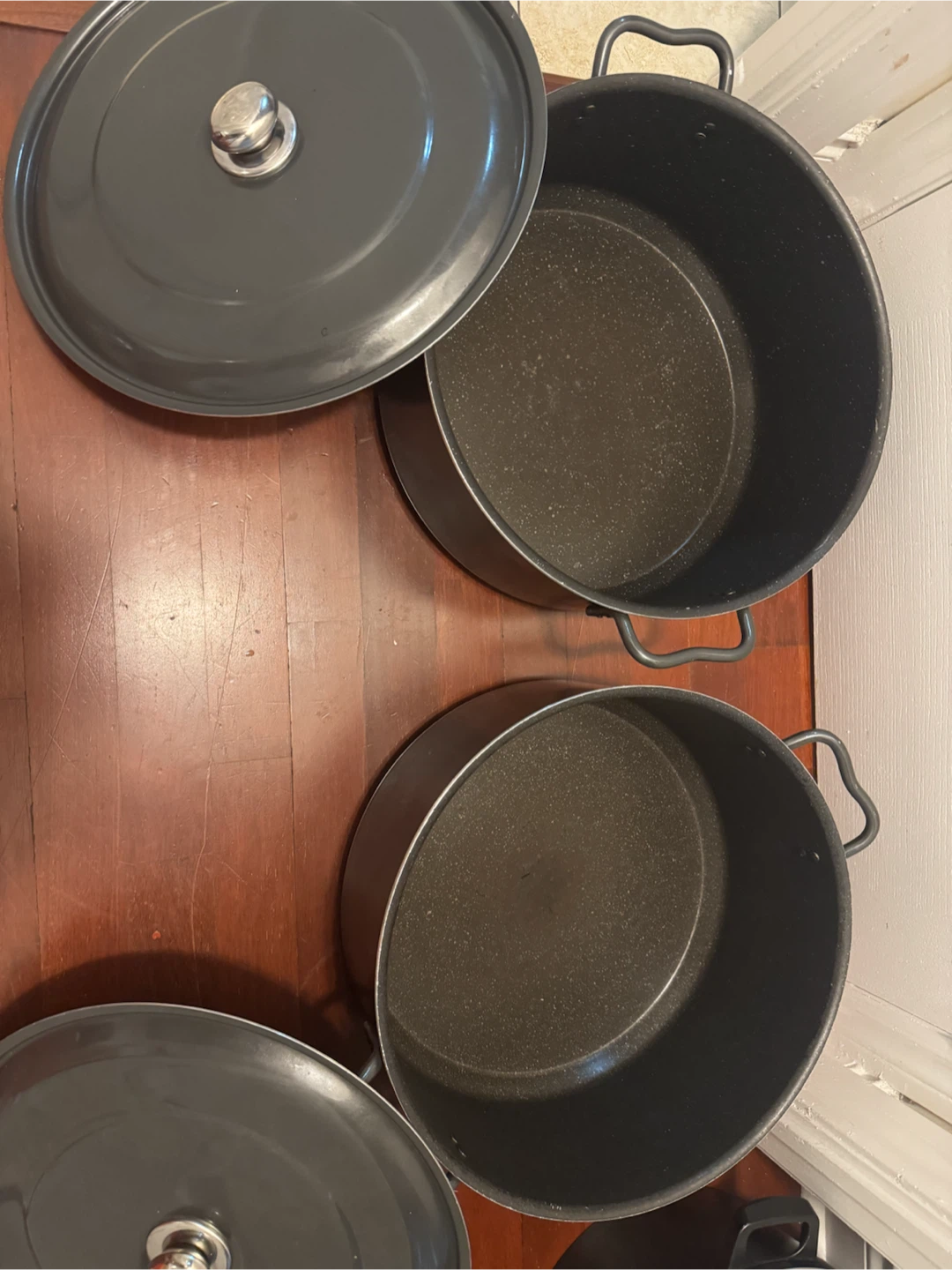 Set of 2 Large Grey Roasting Pots with Lids - photo 2