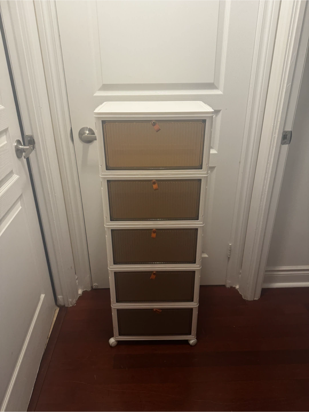White Plastic Storage Cabinet with 5 Drawers