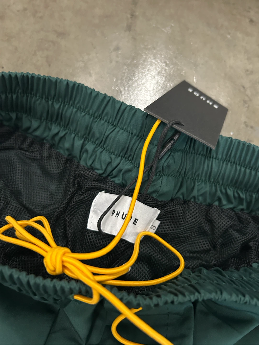 RHUDE Forest Green Striped Logo Shorts Size S - photo 2