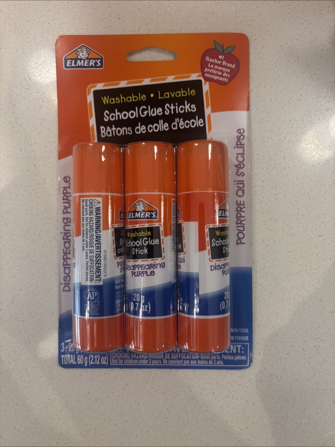 Elmer's Washable Disappearing Purple School Glue Sticks (3-Pack)