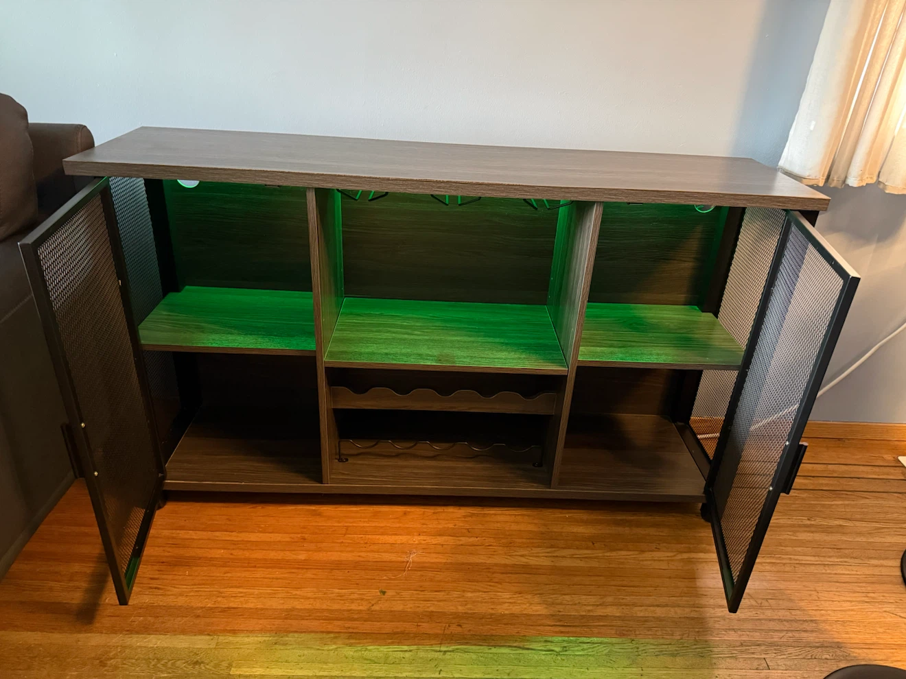 Balbur 55.5" Bar Cabinet with LED Lights & Remote by Wade Logan - photo 3