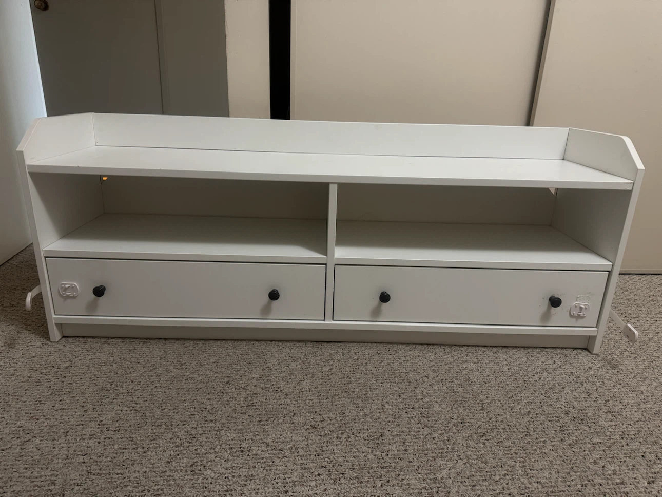 White TV Stand with drawers and Shelves