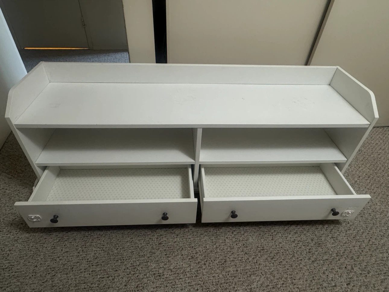 White TV Stand with drawers and Shelves - photo 2