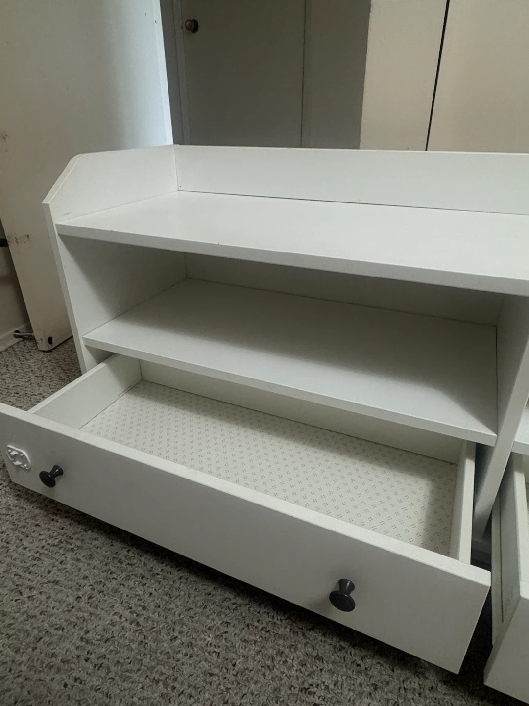 White TV Stand with drawers and Shelves - photo 3