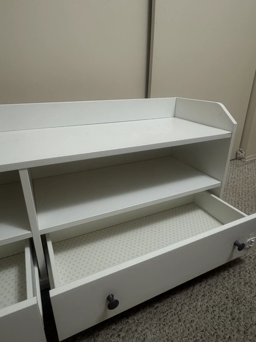White TV Stand with drawers and Shelves - photo 4