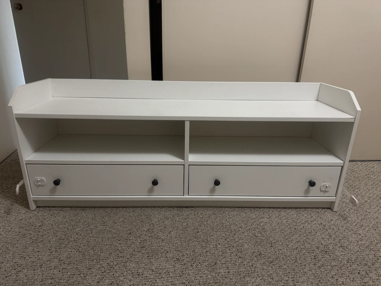 White TV Stand with drawers and Shelves - photo 5