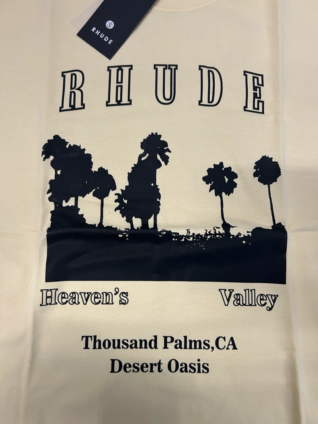 Rhude "Heaven's Valley" T-Shirt - Light Yellow - photo 2