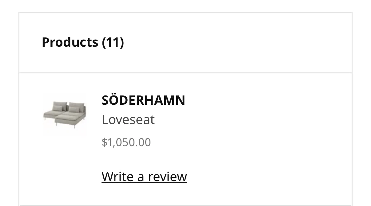 IKEA SÖDERHAMN Loveseat with Chaise