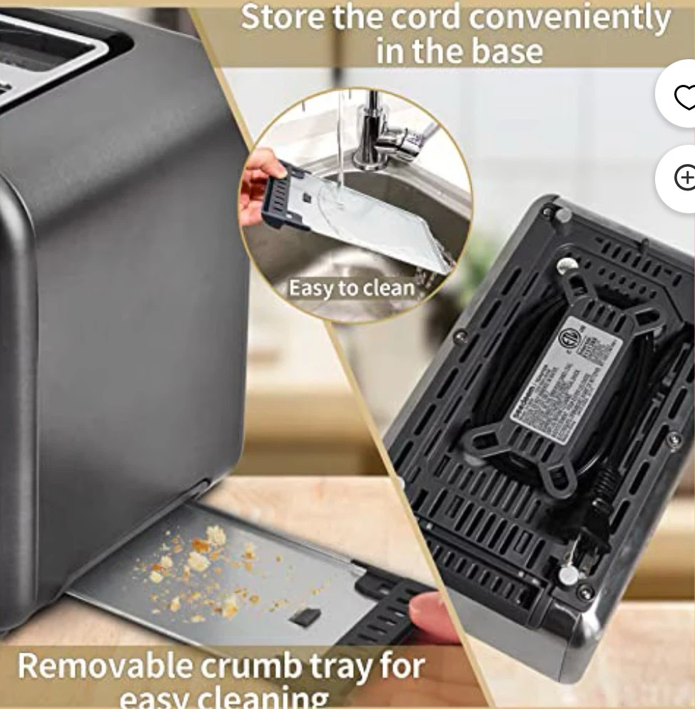 Seedeem 2 Slice Toaster with LCD Display - photo 2