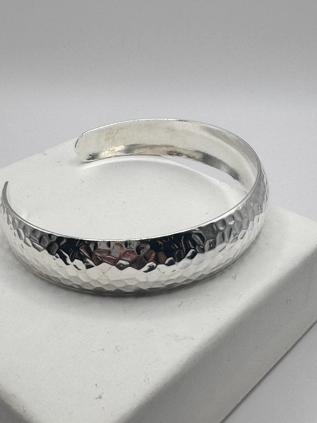 Silver Hammered Cuff Bracelet
