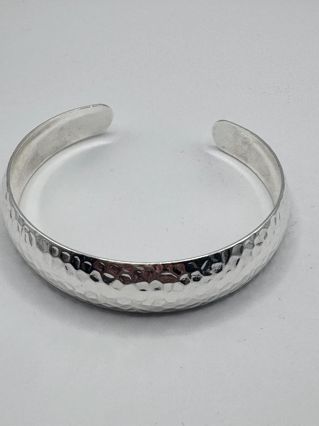 Silver Hammered Cuff Bracelet - photo 2