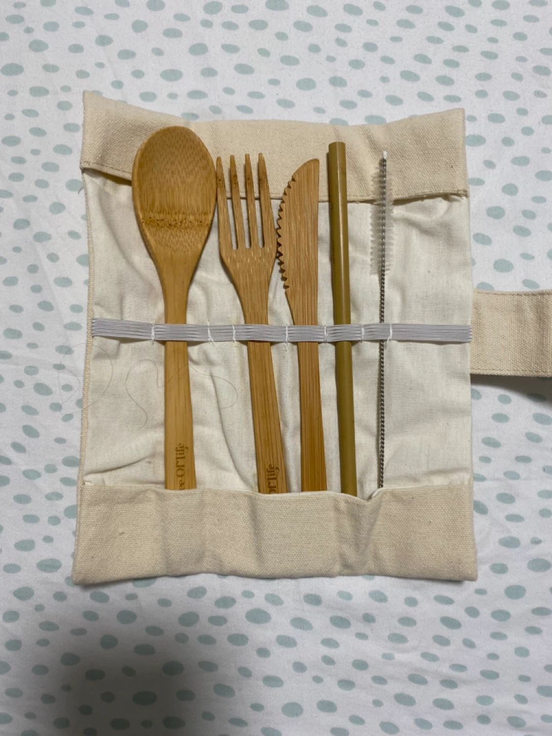 Essence of Life Organics Bamboo Cutlery Set with Pouch