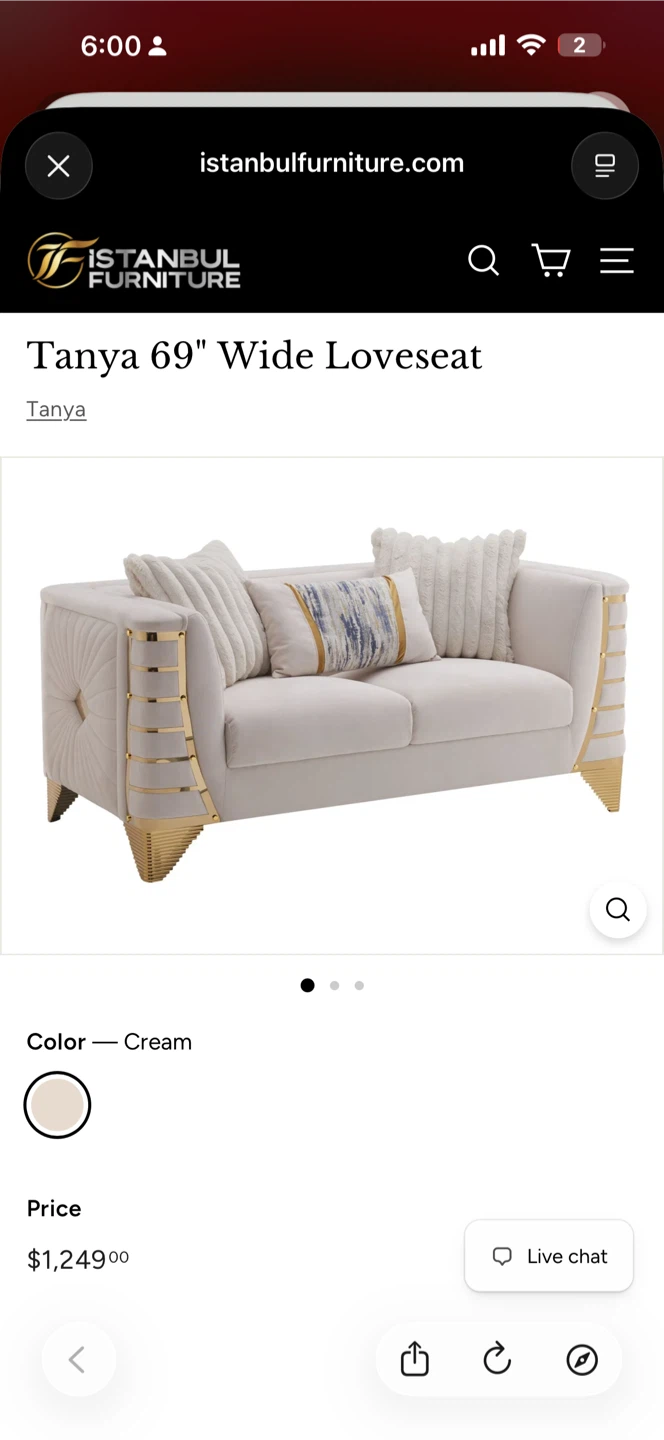 ISTANBUL FURNITURE Tanya 92"wide sofa and love seat - photo 3