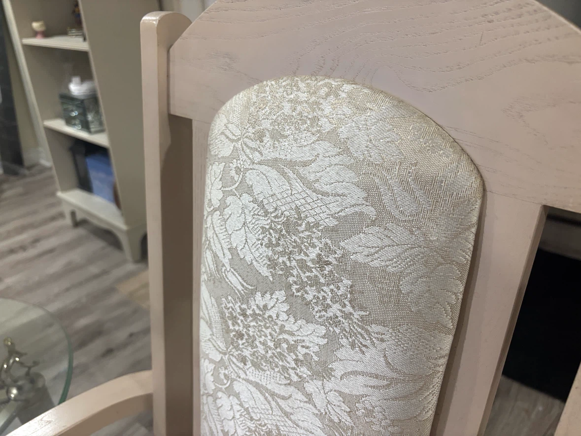 Wooden Accent Chair with Floral Upholstery - photo 4