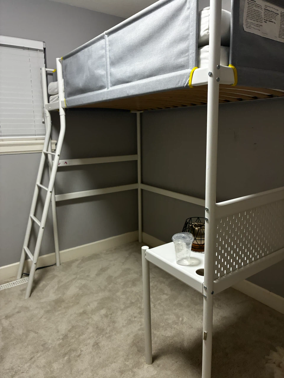 IKEA VITVAL Loft Bed Frame with Desk