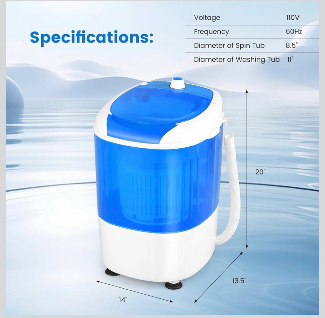 COSTWAY Portable Mini Washing Machine + Spin Dryer - photo 2