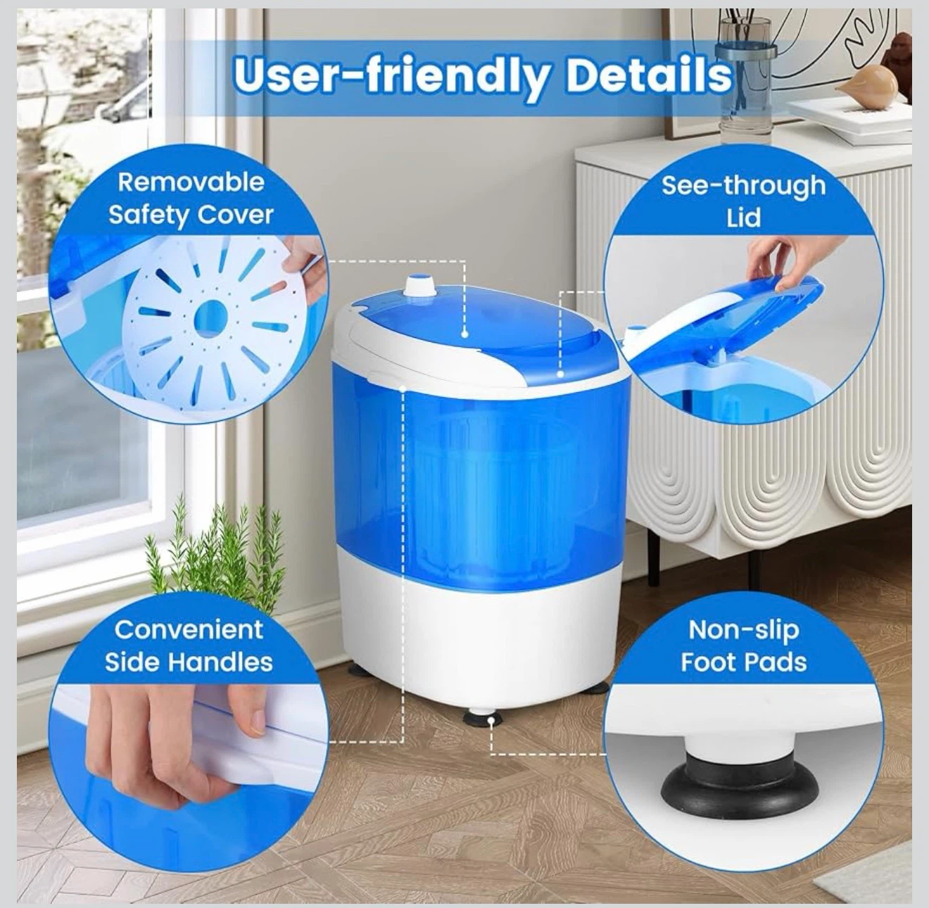 COSTWAY Portable Mini Washing Machine + Spin Dryer - photo 4