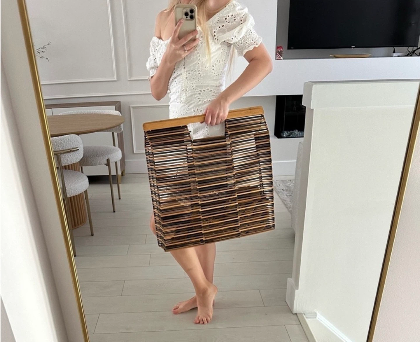 Cult Gaia Bamboo Large Beach Bag