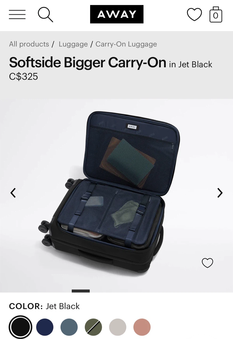 AWAY Softside Bigger Carry-On Luggage - Jet Black - photo 2