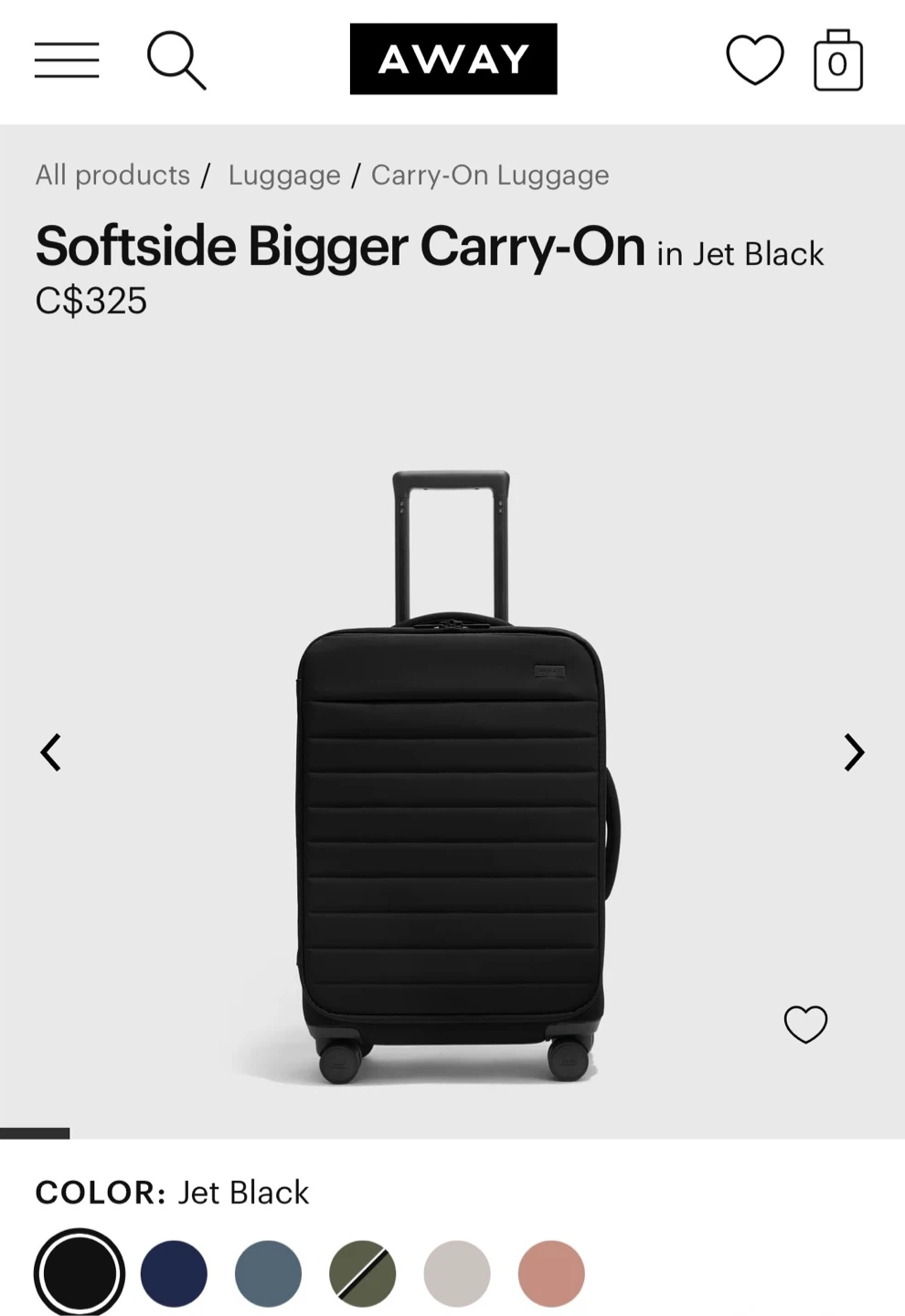 AWAY Softside Bigger Carry-On Luggage - Jet Black - photo 3