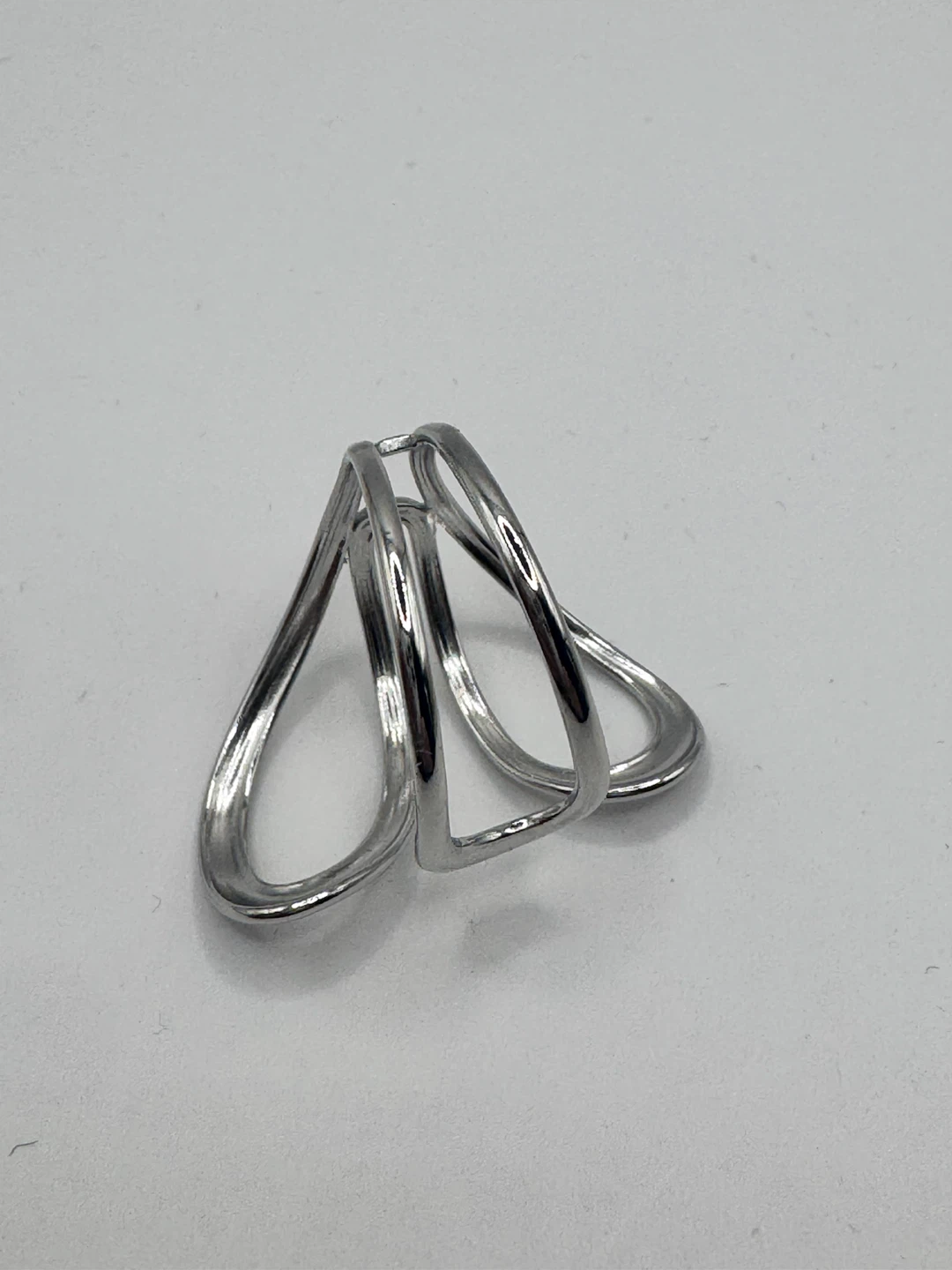 Silver abstract wire ring