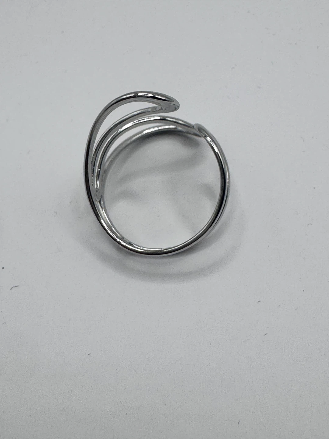 Silver abstract wire ring - photo 2