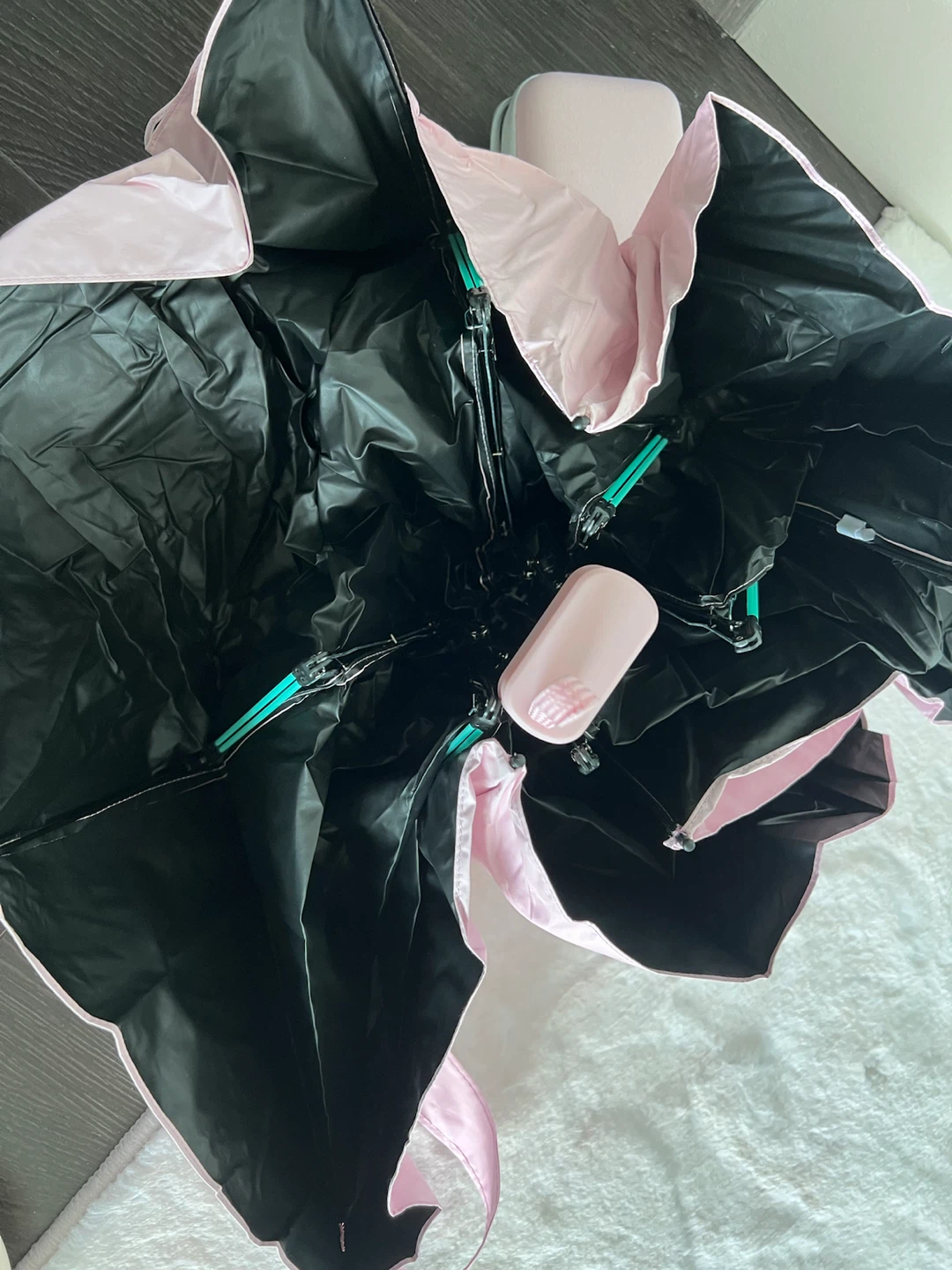 Pink sun umbrella mini size new with pouch - photo 2