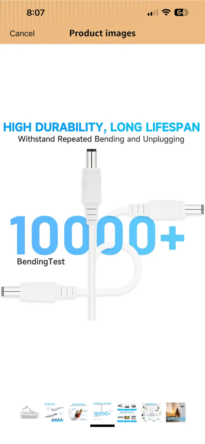 ANLINK 33ft DC Power Extension Cable - photo 2