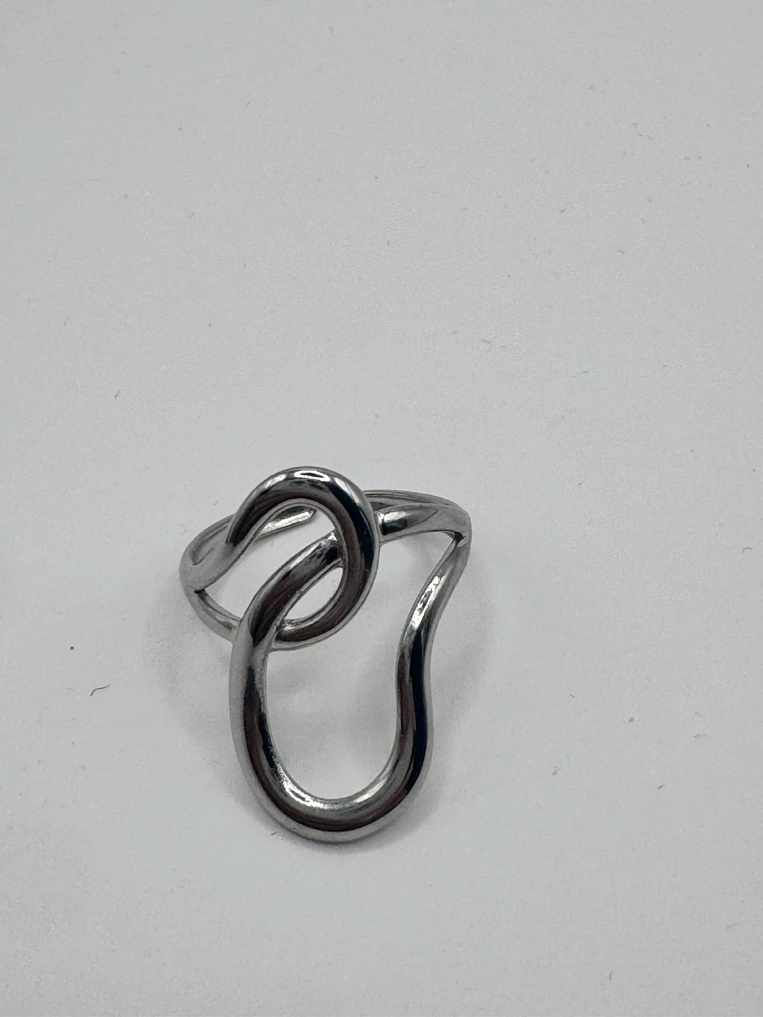 Silver Tone Abstract Knot Ring