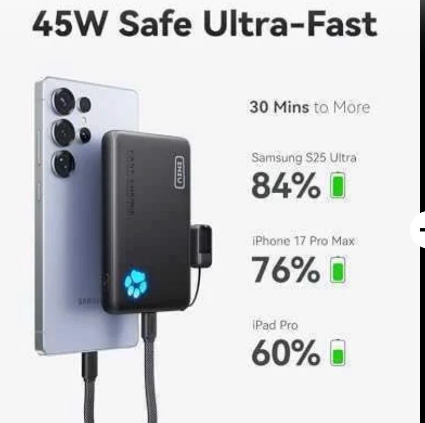 INIU 45W Safe Ultra-Fast Portable Charger Power Bank