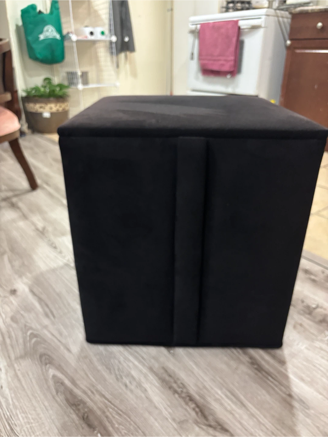 Black Velvet Ottoman Cube
