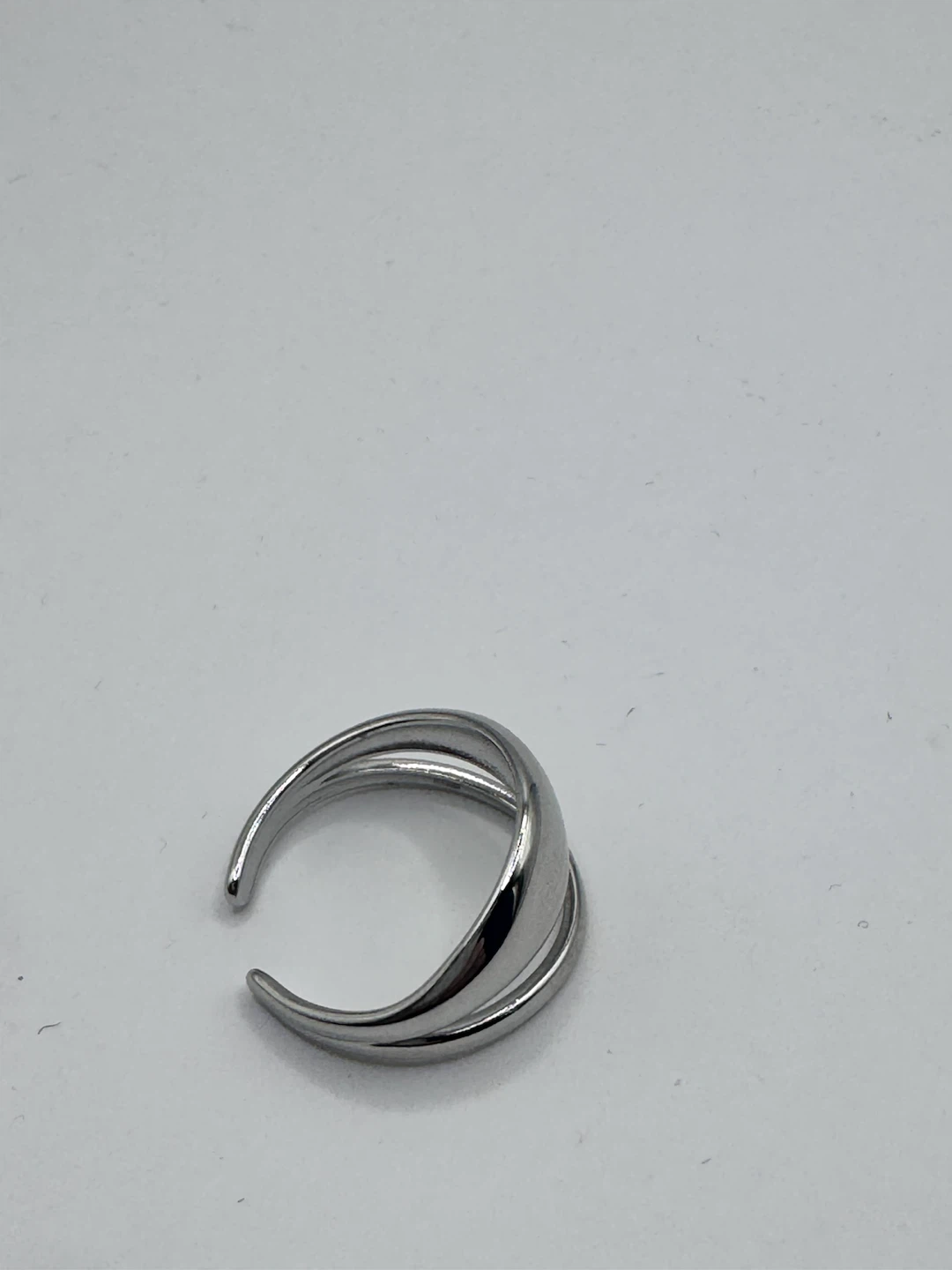 Silver Tone Crossover Ring - photo 2