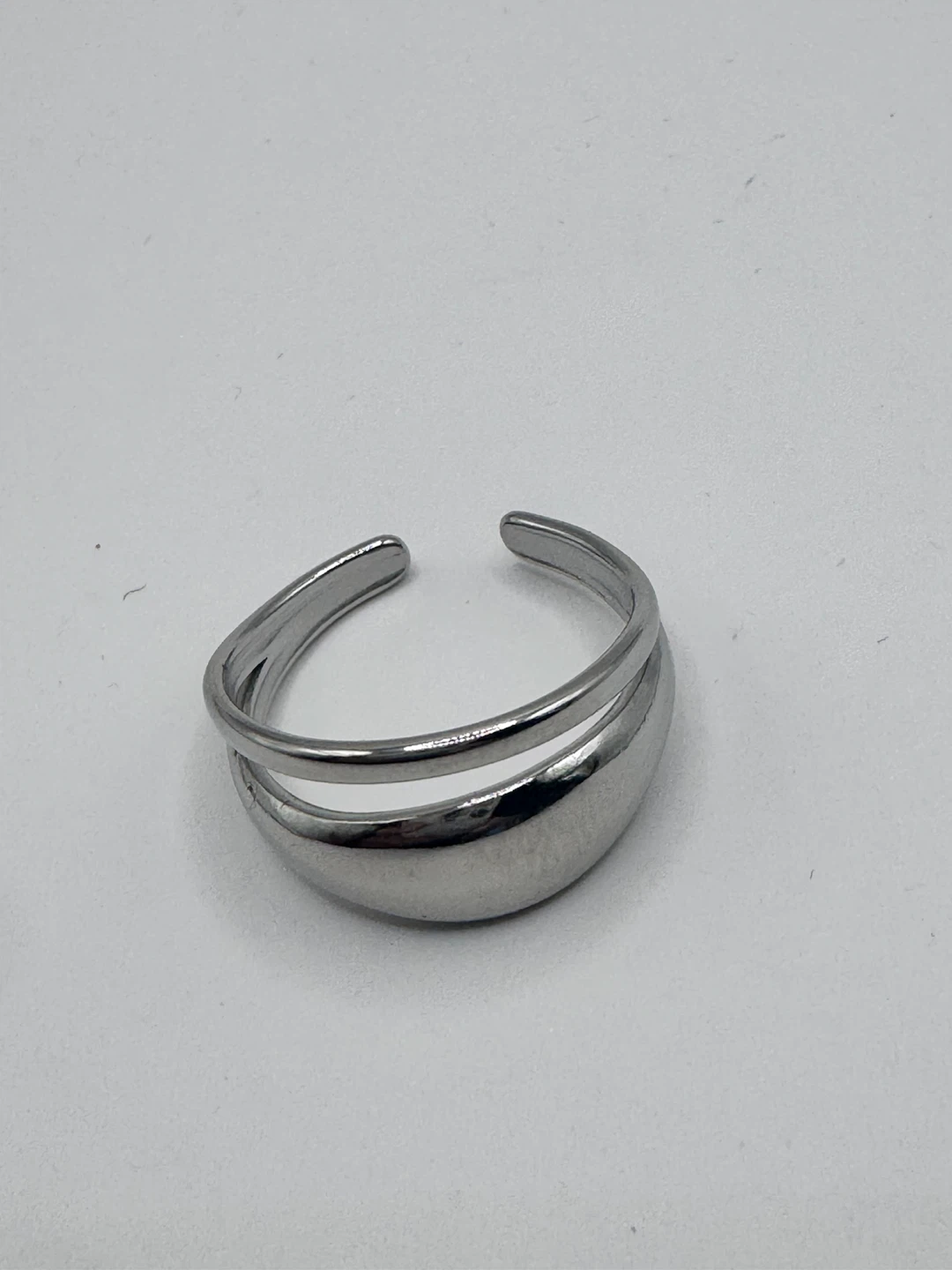 Silver Tone Crossover Ring - photo 3