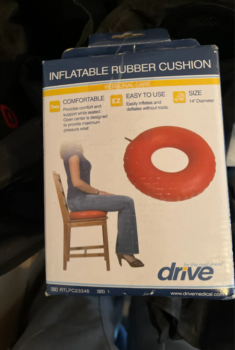 Drive Medical Inflatable Rubber Cushion - 14"