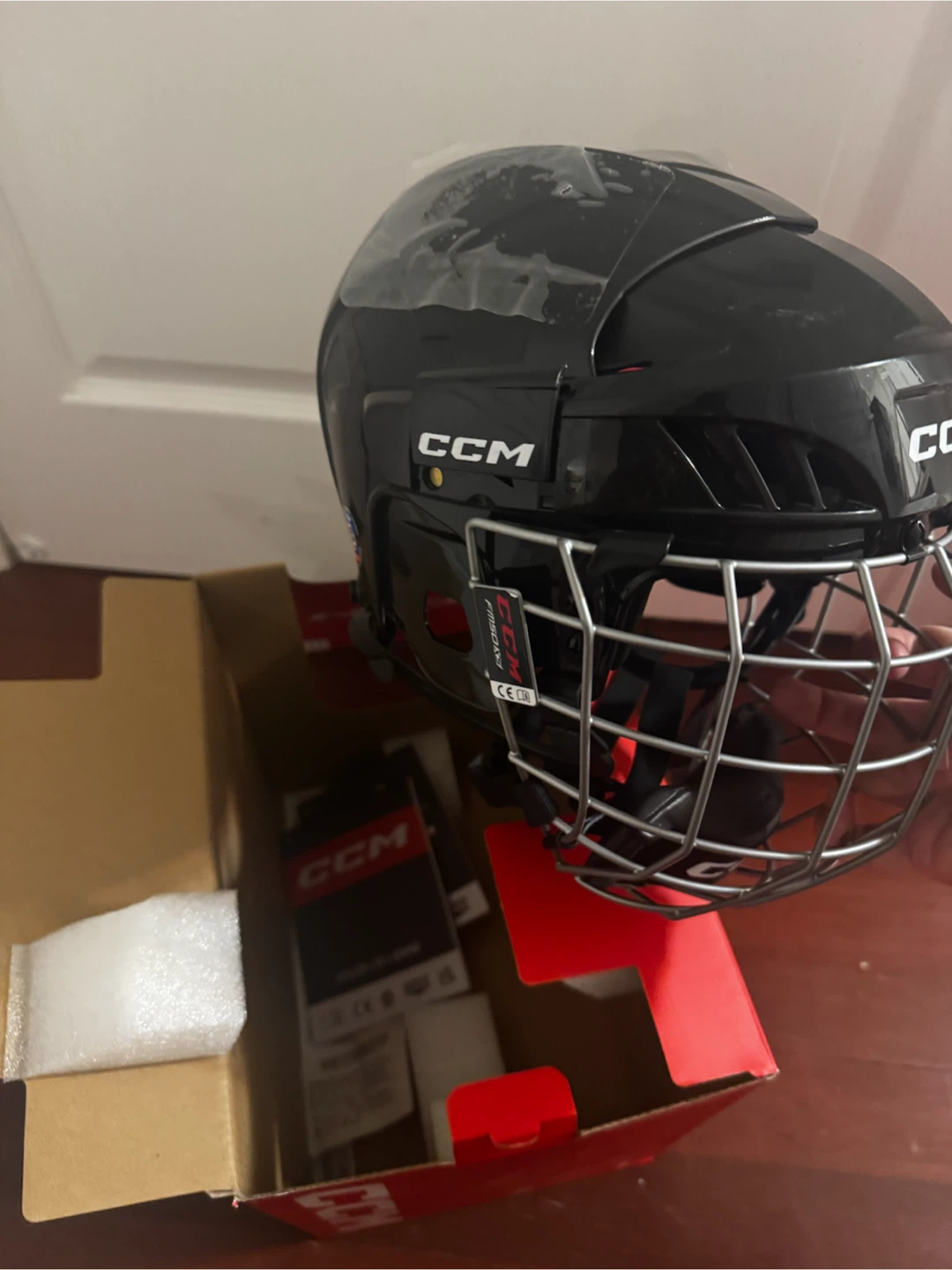 CCM XT20 Hockey Helmet with Cage - Black, Size XS - photo 2