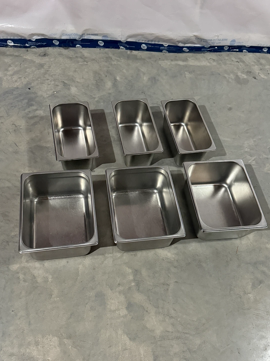Set of 6 Stainless Steel Food Pans