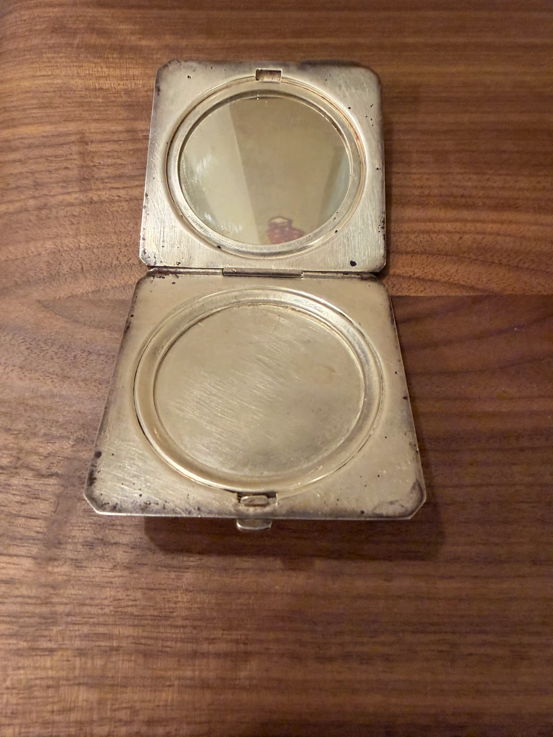 VINTAGE BIRKS 925 STERLING SILVER COMPACT POWDER MAKEUP MIRROR - photo 4