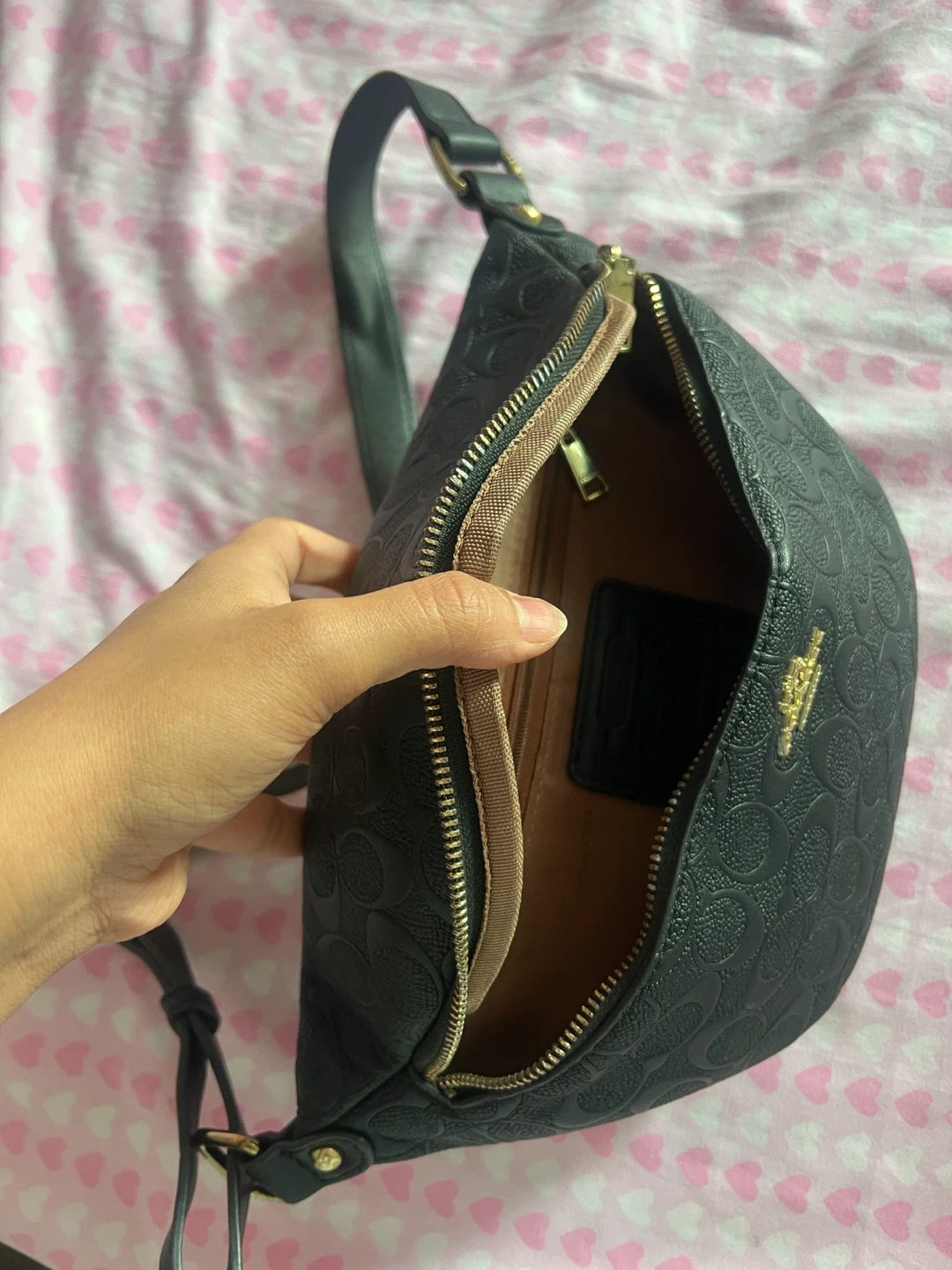 Coach Black Embossed Signature Belt Bag - photo 3