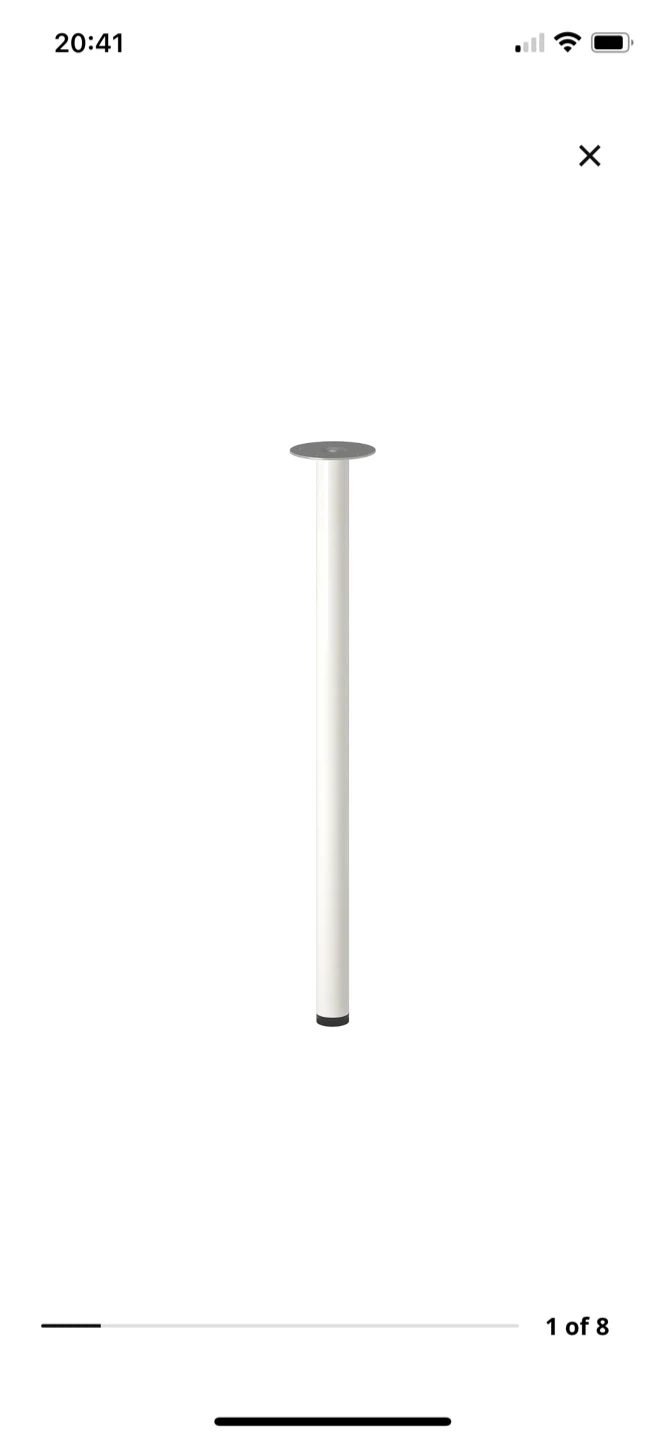 8 IKEA ODDVALD Legs (White & Black)