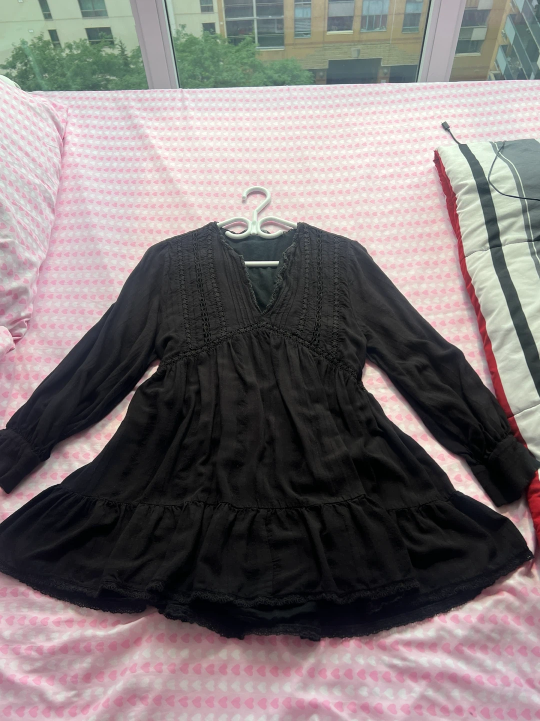 Zara Black Textured Mini Dress