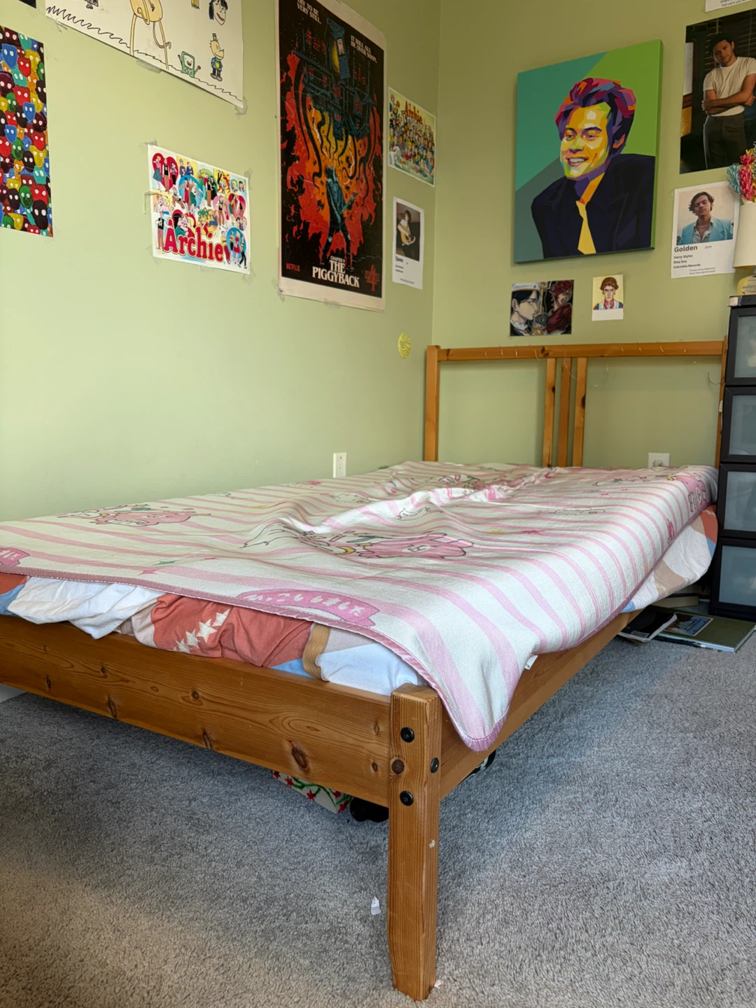 TWIN SIZE Bed Frame with base and mattress