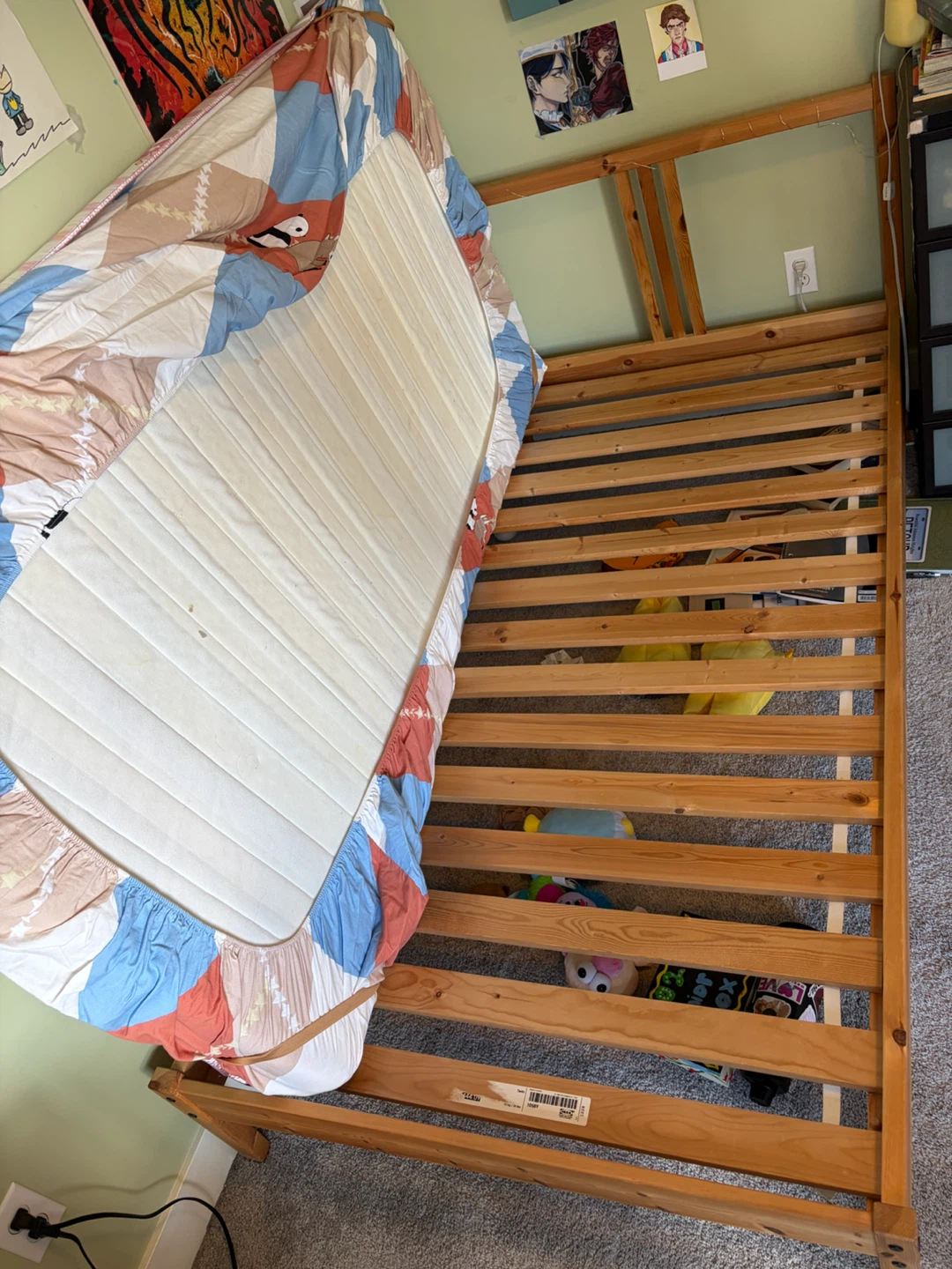 TWIN SIZE Bed Frame with base and mattress - photo 2
