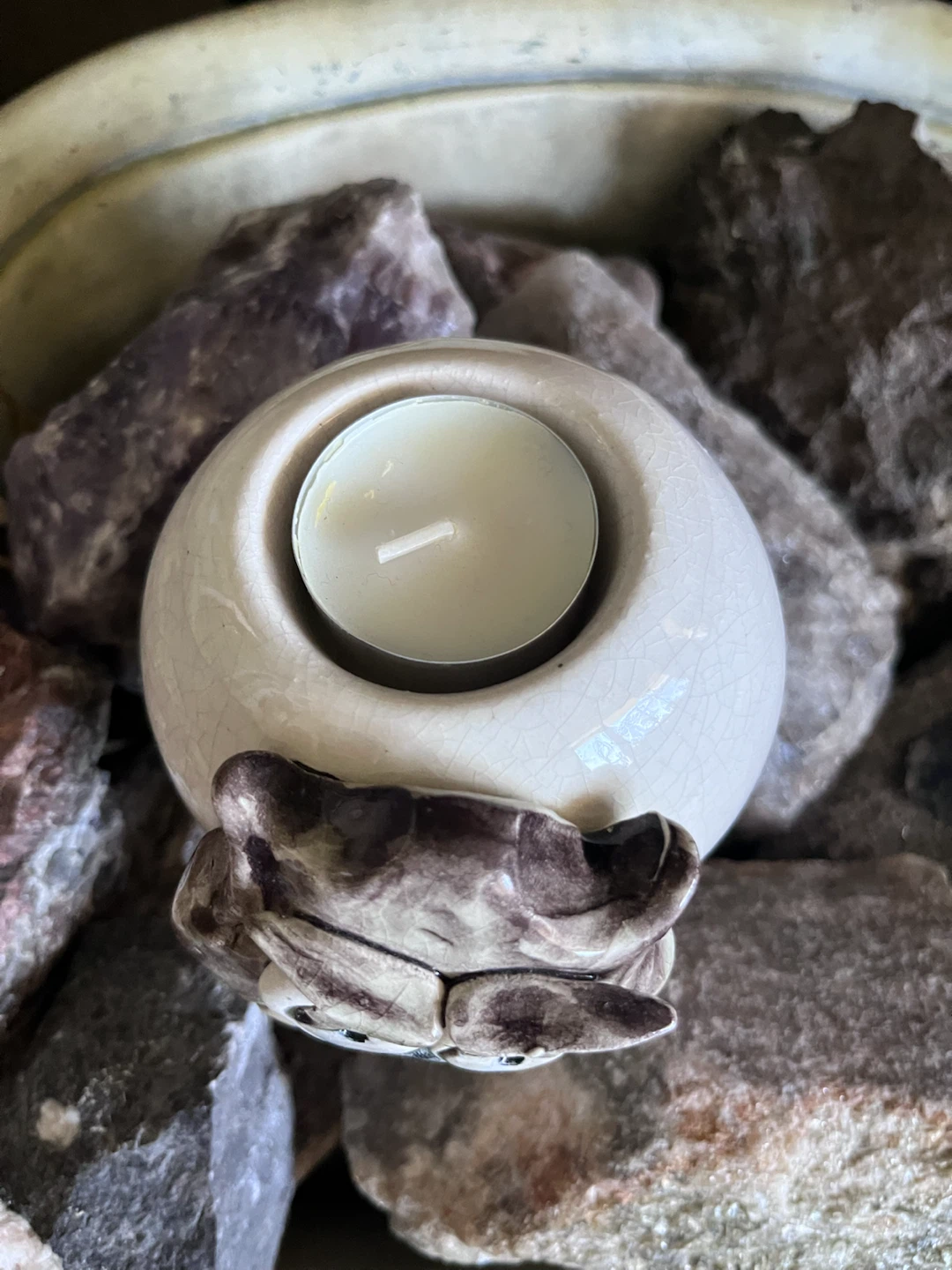 Ceramic Owl Tealight Candle Holder - photo 2