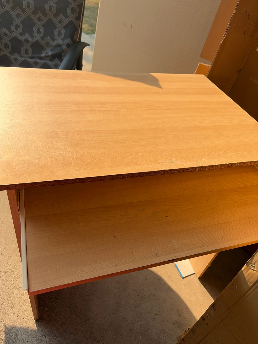 Wooden Desk with Keyboard Tray- moving sale
