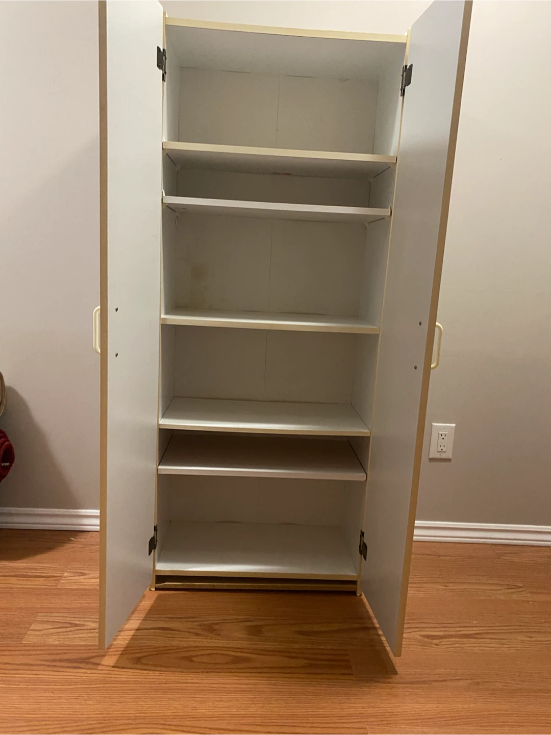 White Storage Cabinet with Double Doors