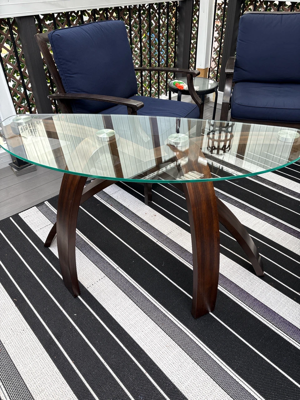 Glass and Wood Accent Table