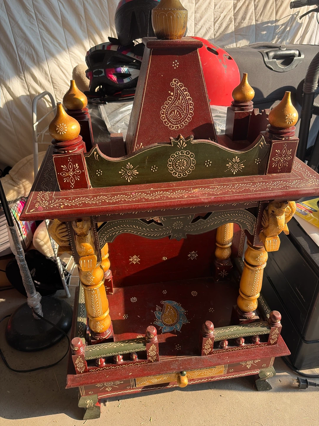 Hand-Painted Wooden Pooja Mandir- moving sale - photo 2